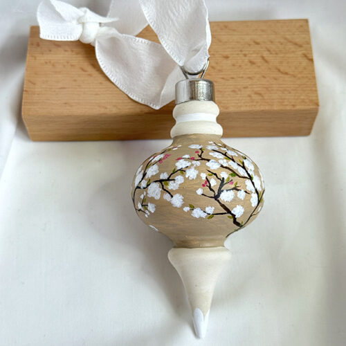 Blossoms Handpainted Ceramic Ornament