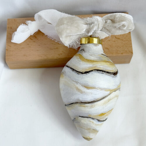 Golden Glow Handpainted Ceramic Ornament